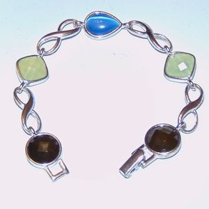Beautiful Multi Color Silver tone bracelet